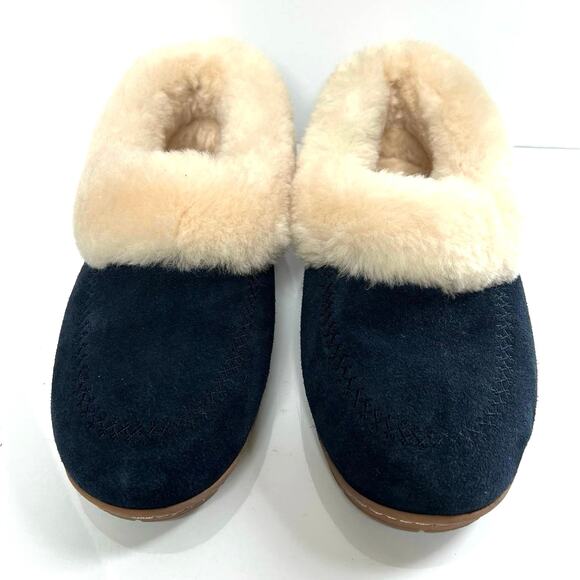 NWOT Lands’ end shearling mules slip on slippers women shoes. - Picture 1 of 10